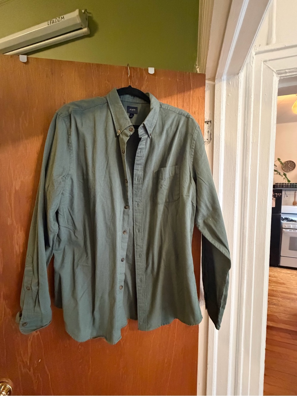 J. Crew Olive Green Long-Sleeve Button-Down Shirt